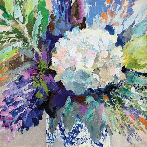 Jeanette Vertentes: Hydrangea Chinoiserie I by Jeanette Vertentes