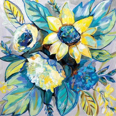 Sage and Sunflowers I by Jeanette Vertentes framed wall art