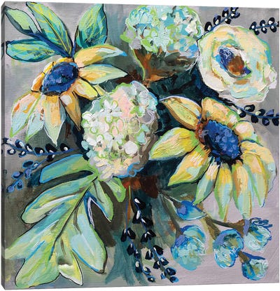 Sage and Sunflowers II Canvas Art Print - Jeanette Vertentes