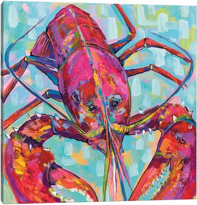 Lilly Lobster III Canvas Art Print - Lobster Art