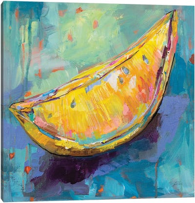 Lemon Wedge Canvas Art Print - Fruit Art