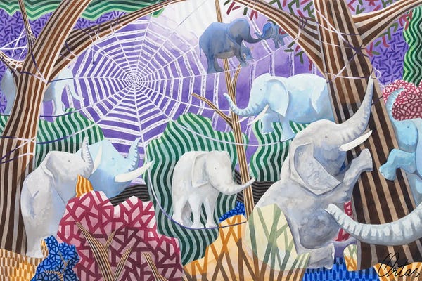 Spiders: Elephants On A Spider's Web by Javier Ortas
