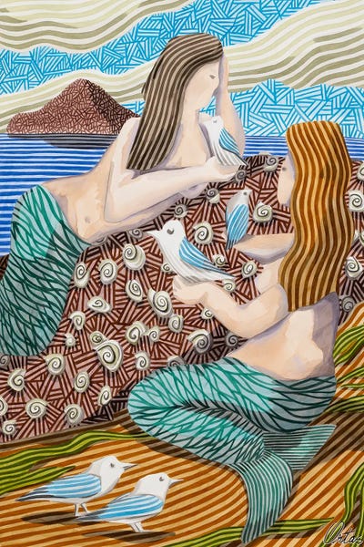 Stripes: Two Mermaids by Javier Ortas