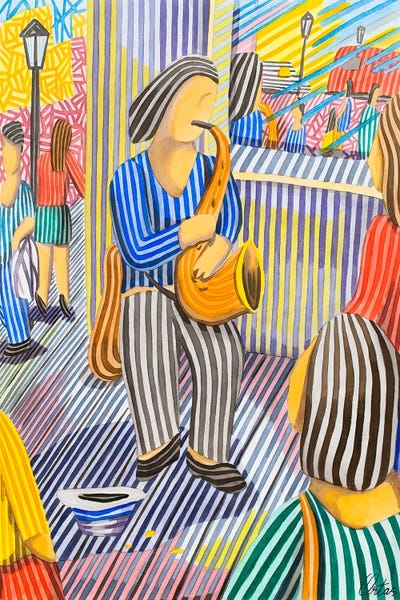 Stripes: An Urban Musician by Javier Ortas