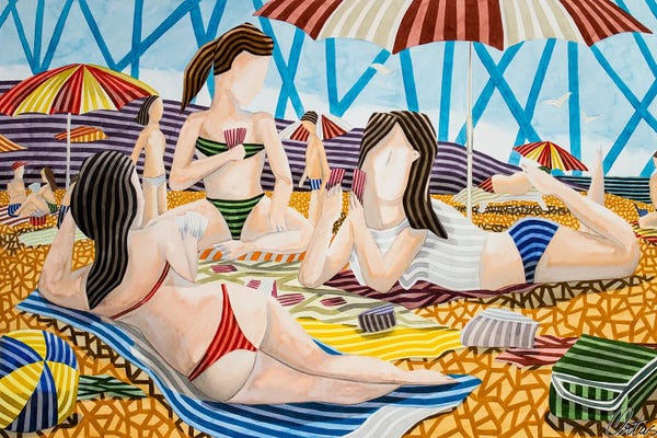 Sunbathing: Beach Scene by Javier Ortas