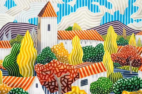 Fine Lines: A Village In Autumn by Javier Ortas