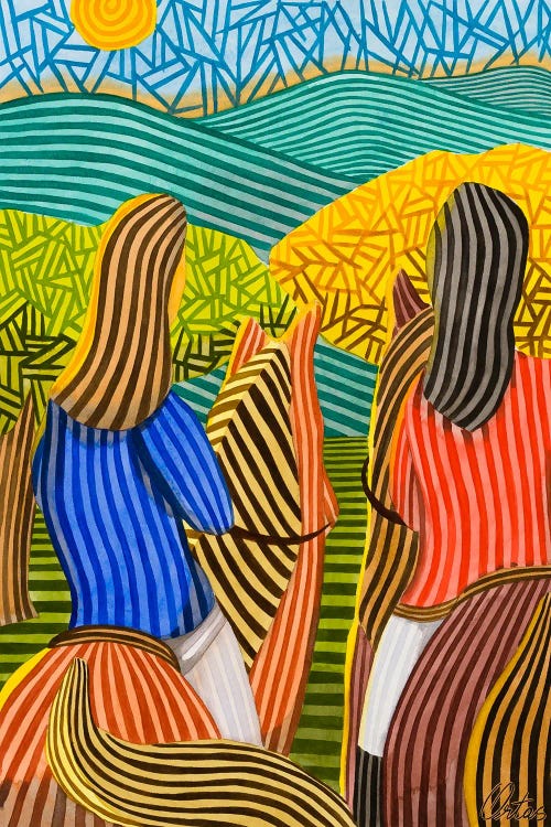 Two Women Riding Their Horses