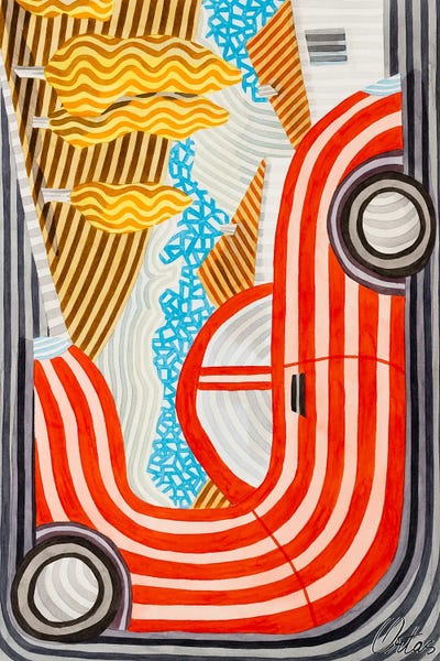 Red Car by Javier Ortas canvas print