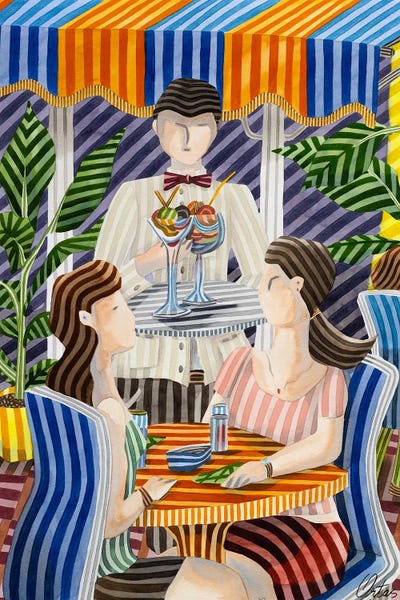 Fine Lines: Terrace Scene by Javier Ortas