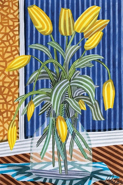 Fine Lines: Vase With Tulips by Javier Ortas