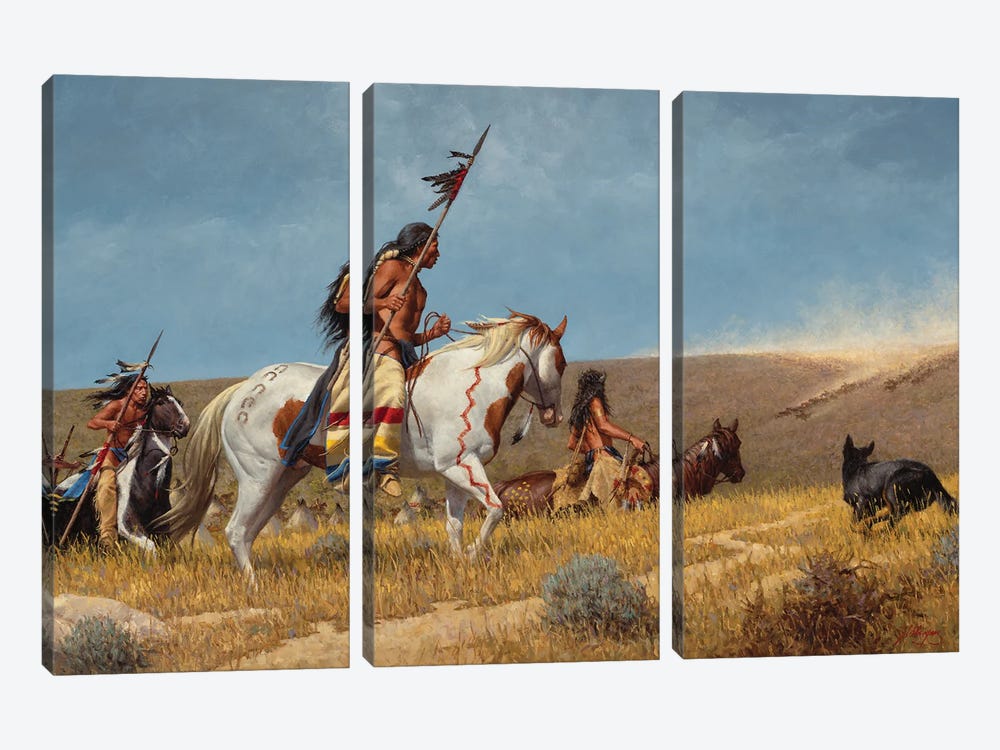 Arrival Of The Horse Traders by Joe Velazquez 3-piece Canvas Art Print