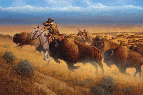 Joe Velazquez: Autumn Buffalo Hunt by Joe Velazquez