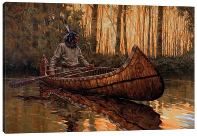 Autumn Light Canvas Art Print - Canoe Art