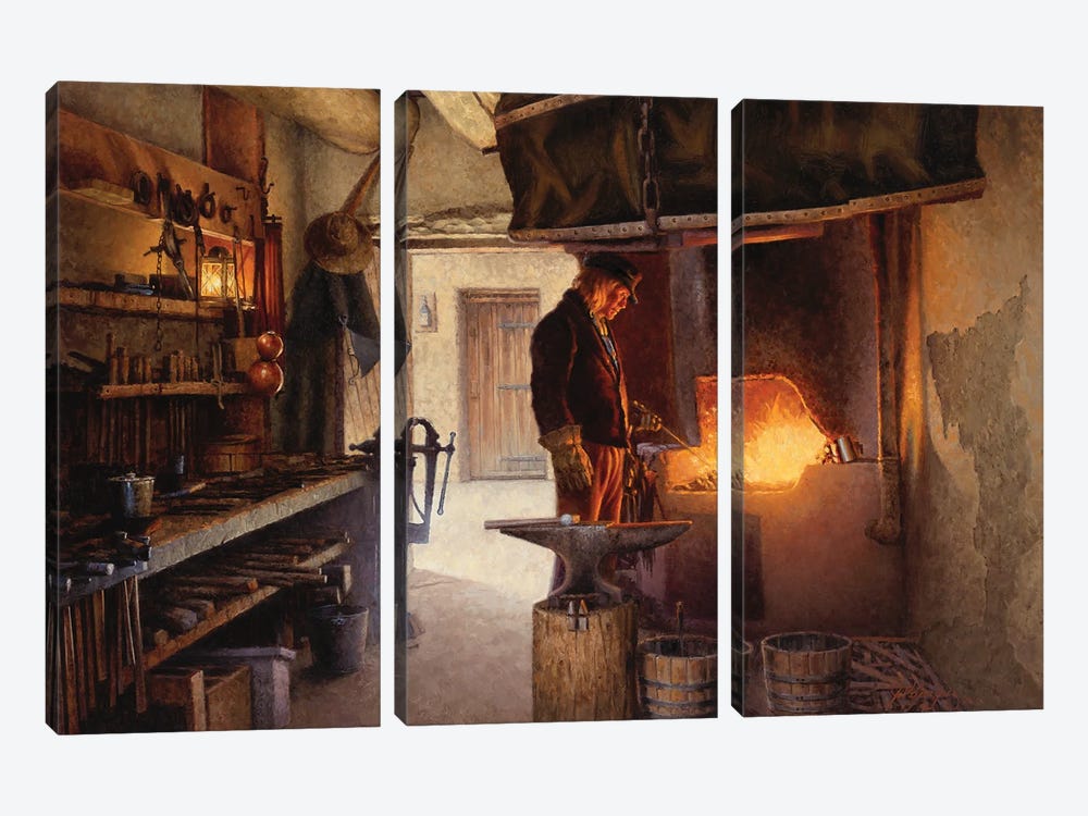 Blacksmith's Workshop by Joe Velazquez 3-piece Canvas Art