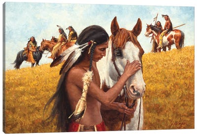 Brothers Canvas Art Print - Native American Décor