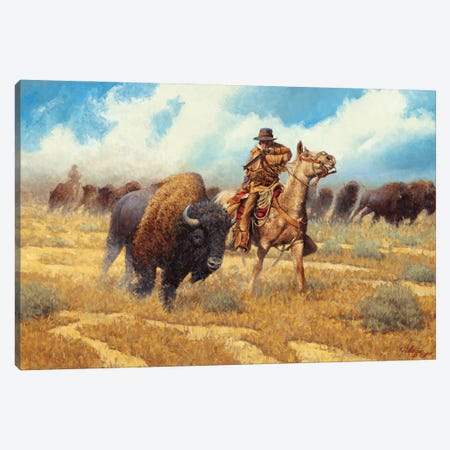 Buffalo Hunter Canvas Print #JVL21} by Joe Velazquez Art Print