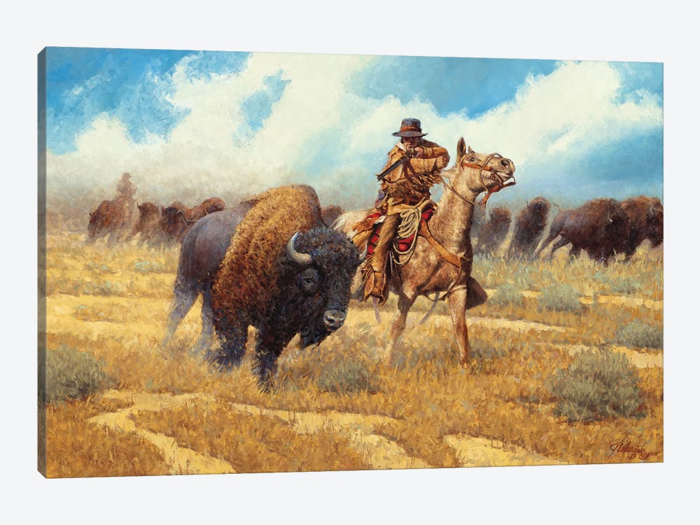 Buffalo Hunter by Joe Velazquez 1-piece Canvas Artwork