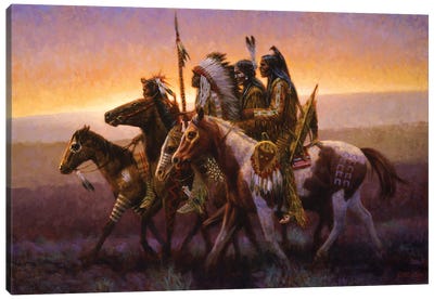 Council Chiefs Canvas Art Print - Native American Décor