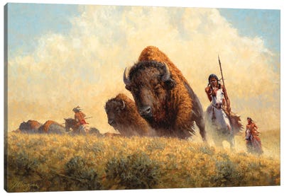Days Of Plenty Canvas Art Print - Bison & Buffalo Art