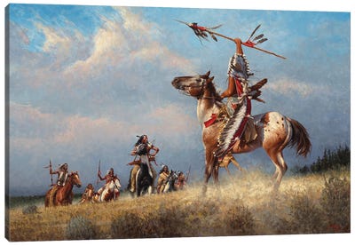 Gathering The Eagles Canvas Art Print - Native American Décor