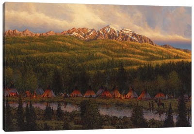 Grand Mantle Canvas Art Print - Native American Décor