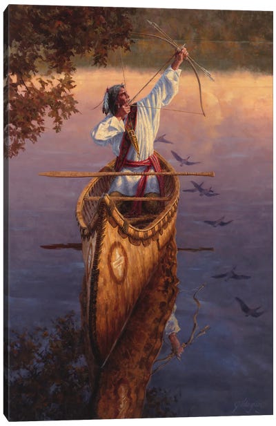He Hunts The Sky Canvas Art Print - Canoe Art