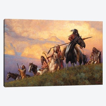 Lakotas - Prowlers Of The Grasslands Canvas Print #JVL37} by Joe Velazquez Canvas Print