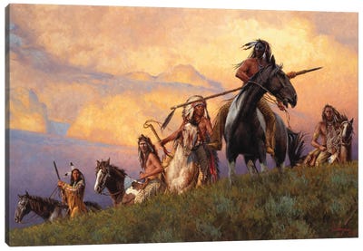 Lakotas - Prowlers Of The Grasslands Canvas Art Print - Indigenous & Native American Culture