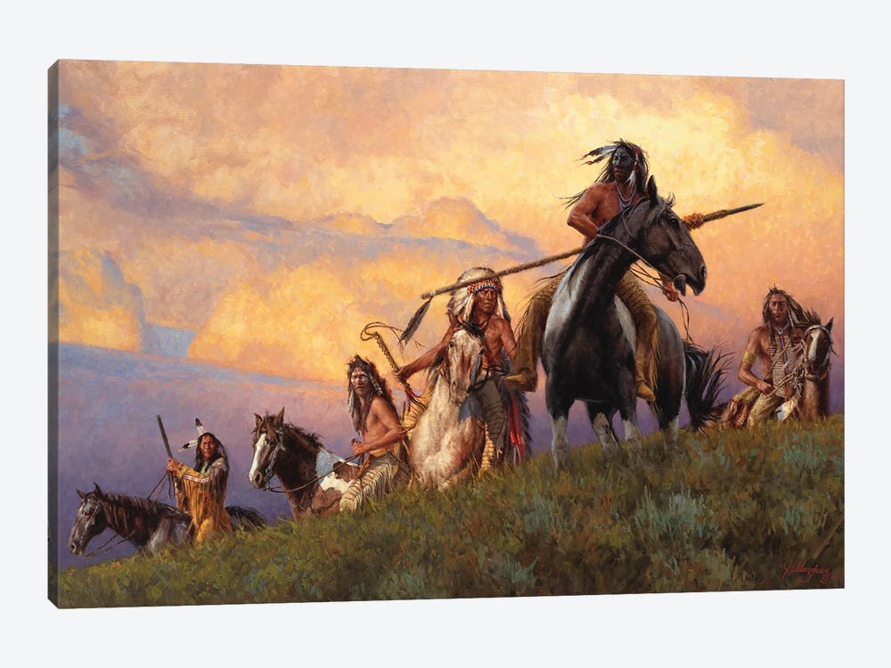 Lakotas - Prowlers Of The Grasslands by Joe Velazquez 1-piece Canvas Art Print