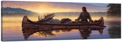 Le Coureur Des Bois Canvas Art Print - Canoe Art