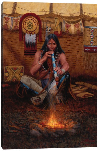 Meditation Canvas Art Print - Indigenous & Native American Culture