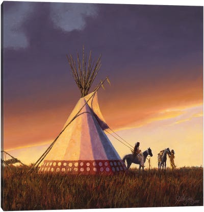 New Family - New Lodge Canvas Art Print - Indigenous & Native American Culture
