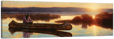 Ojibwe Dawn Canvas Art Print - Boat Art