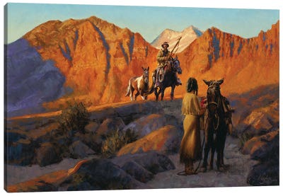 Over The Divide Canvas Art Print - Native American Décor
