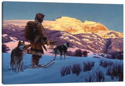 Quest For Winter Plews Canvas Art Print - Indigenous & Native American Culture