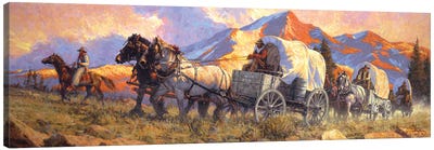 Rolling With The Big Teams Canvas Art Print - Carriages & Wagons