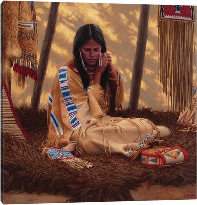 She Will Shine At The Dance Canvas Art Print - Indigenous & Native American Culture