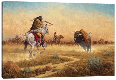 John Butler Paintings Canvas Art Prints - Gone Hunting and Fishing ( Hobbies & lifestyles > Hunting art) - 18x18 in