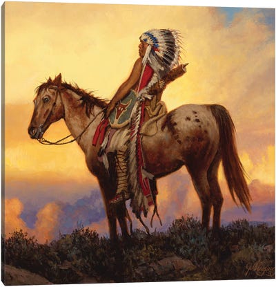 The Last Great Warrior Canvas Art Print - Indigenous & Native American Culture
