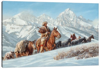 The Mountain Men Canvas Art Print - Snowy Mountain Art
