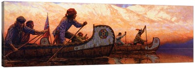 The Voyageurs Canvas Art Print - North American Culture
