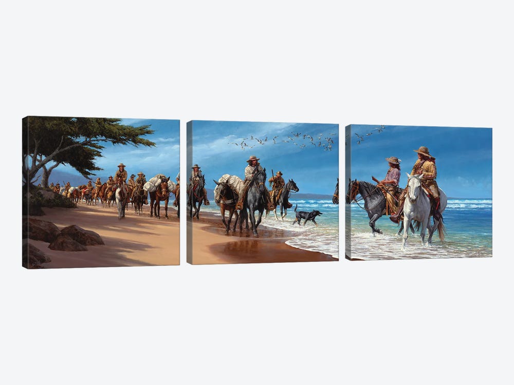 They Touched The Pacific by Joe Velazquez 3-piece Canvas Art Print