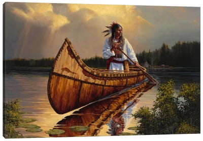 Tranquility Canvas Art Print - Canoe Art