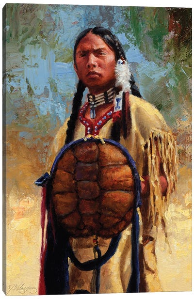 Turtle Spirit Shield Canvas Art Print - Indigenous & Native American Culture