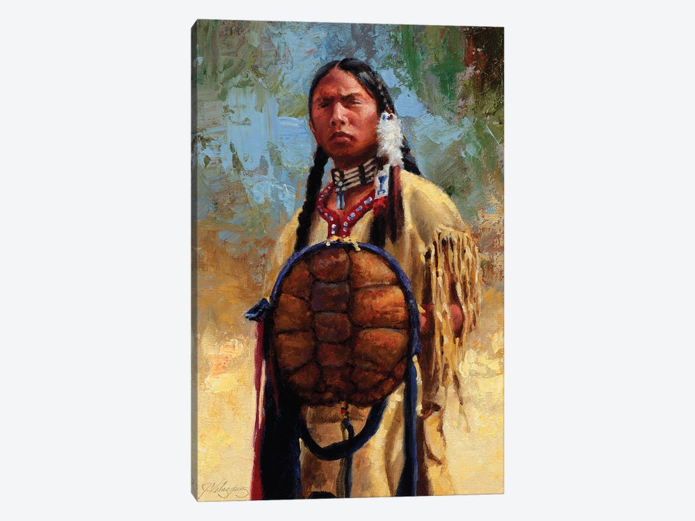 Turtle Spirit Shield by Joe Velazquez 1-piece Canvas Wall Art