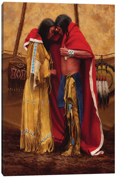 Two Become One Canvas Art Print - Native American Décor