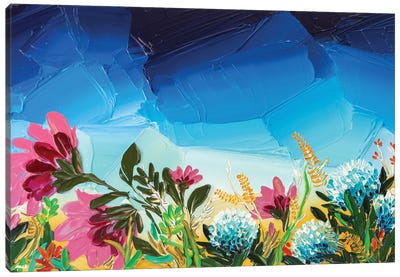 Floral Fantasy V Canvas Art Print - Gestural Skies
