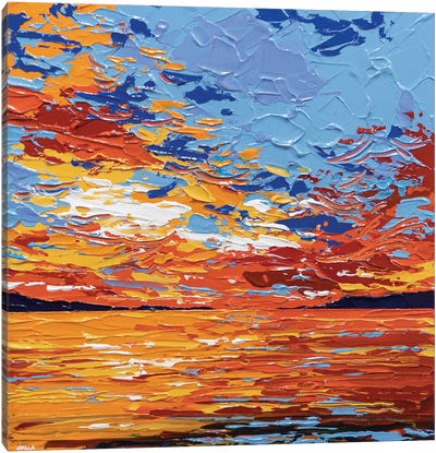 Sunset Sea III Canvas Art Print - Palette Knife Prints