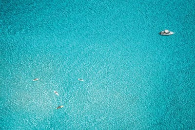 Minimal Aerial Ocean Paddleboarding by James Vodicka art print