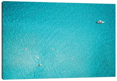 Minimal Aerial Ocean Paddleboarding Canvas Art Print - James Vodicka